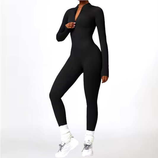 Enterizo Largo Acanalado De Manga Larga-0013