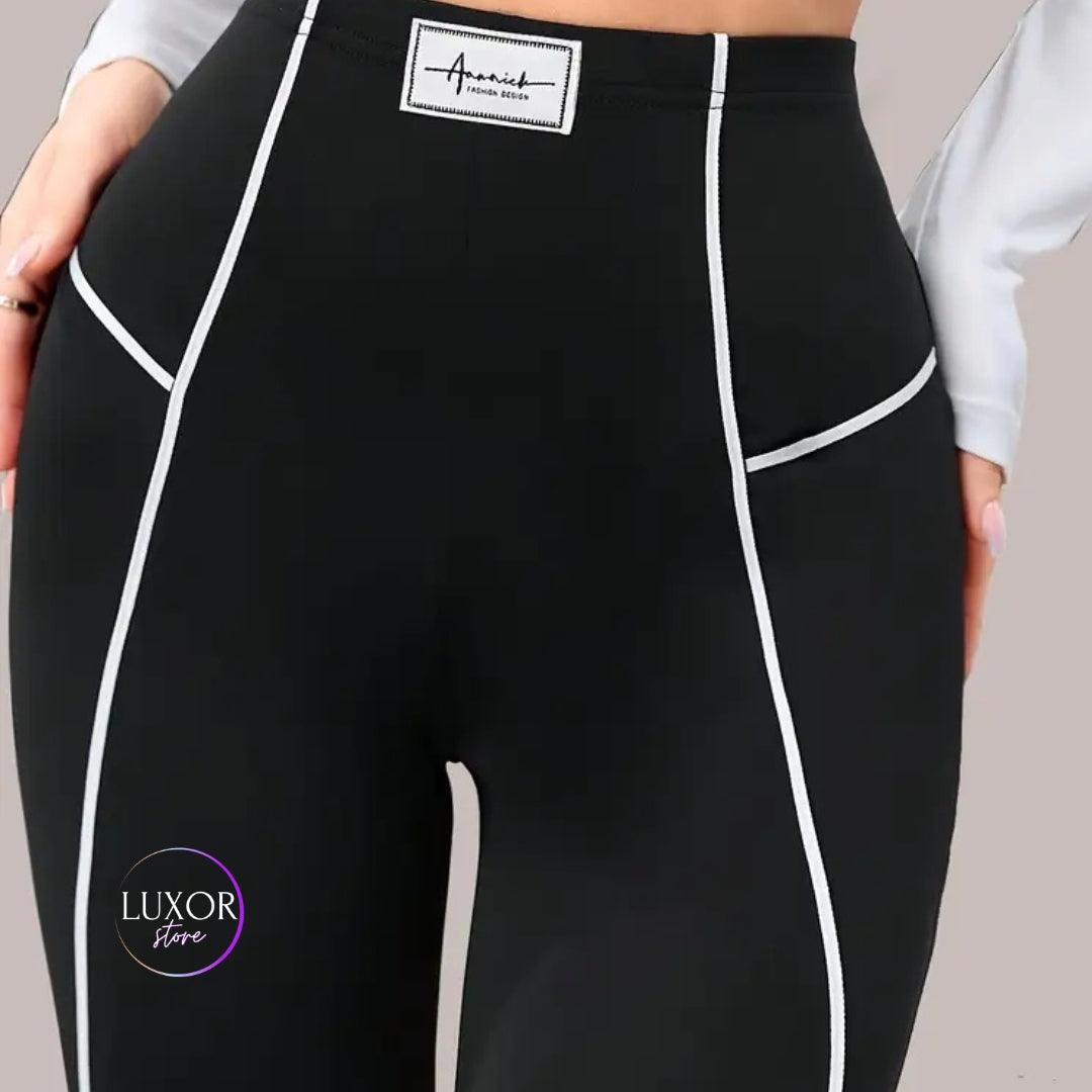 Leggings Bota Ajustada con Línea Blanca-0016