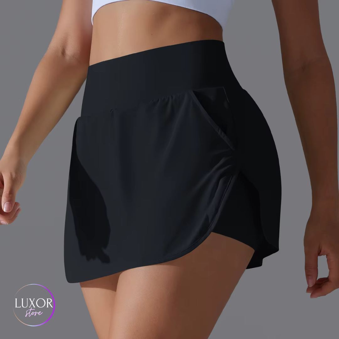 Falda Short Ligera Con Bolsillos Laterales-0019