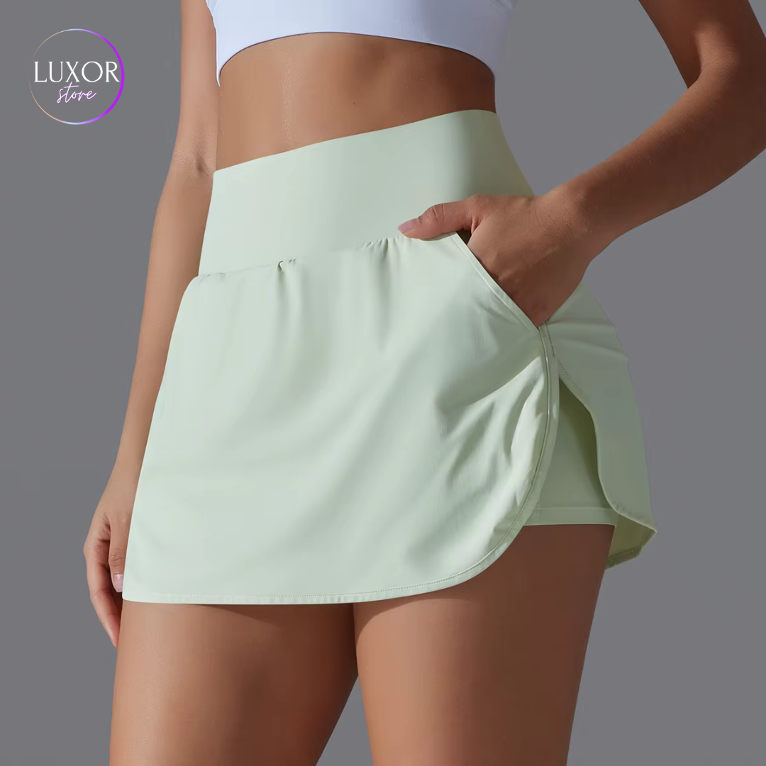 Falda Short Ligera Con Bolsillos Laterales-0019