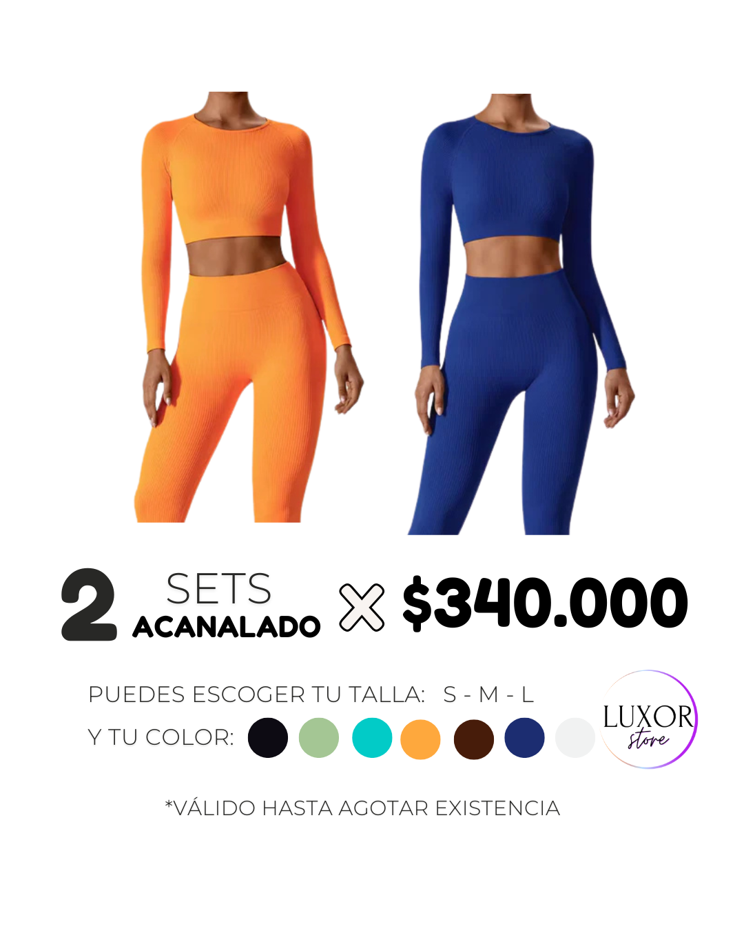 Set Acanalado Manga Larga PACK X 2