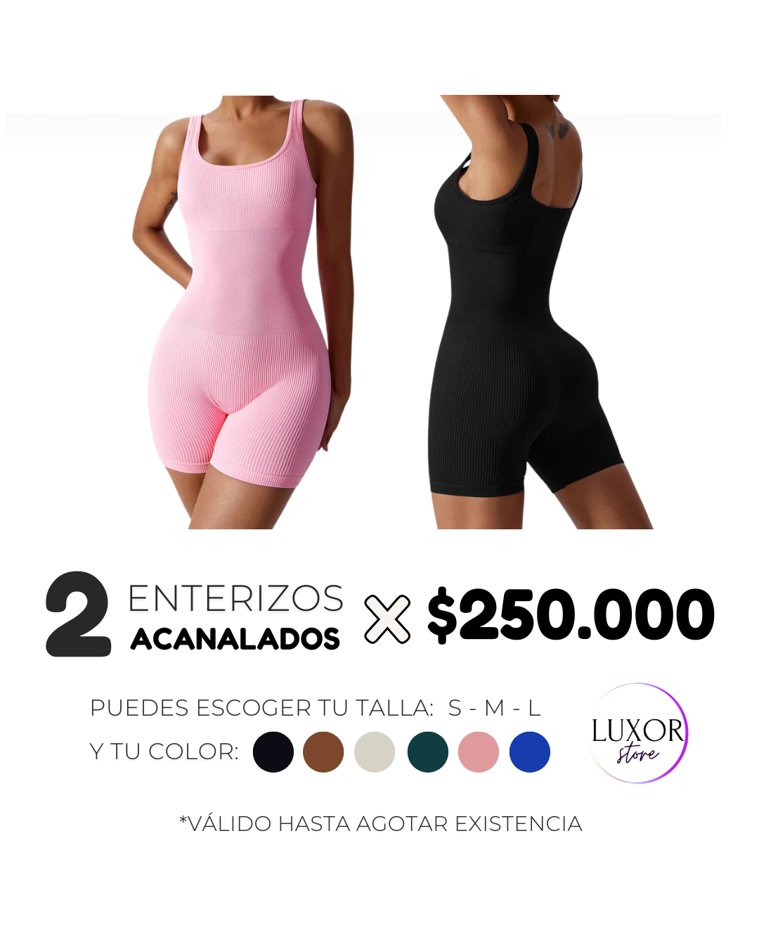 Enterizos acanalados PACK X 2