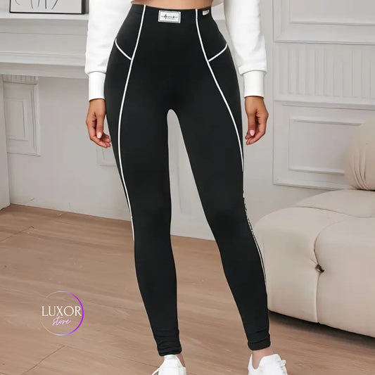 Leggings Bota Ajustada con Línea Blanca-0016