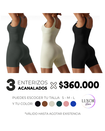 Enterizos acanalados PACK X 3