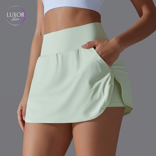 Falda Short Ligera Con Bolsillos Laterales-0019