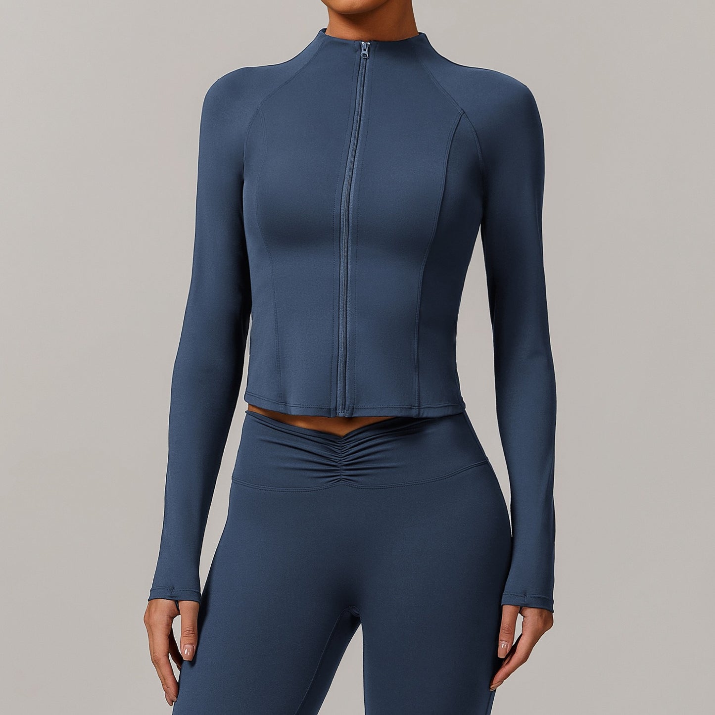 Chaqueta Deportiva con Cremallera y Cuello Alto-0026
