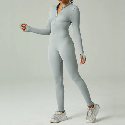 Enterizo Largo Acanalado De Manga Larga-0013